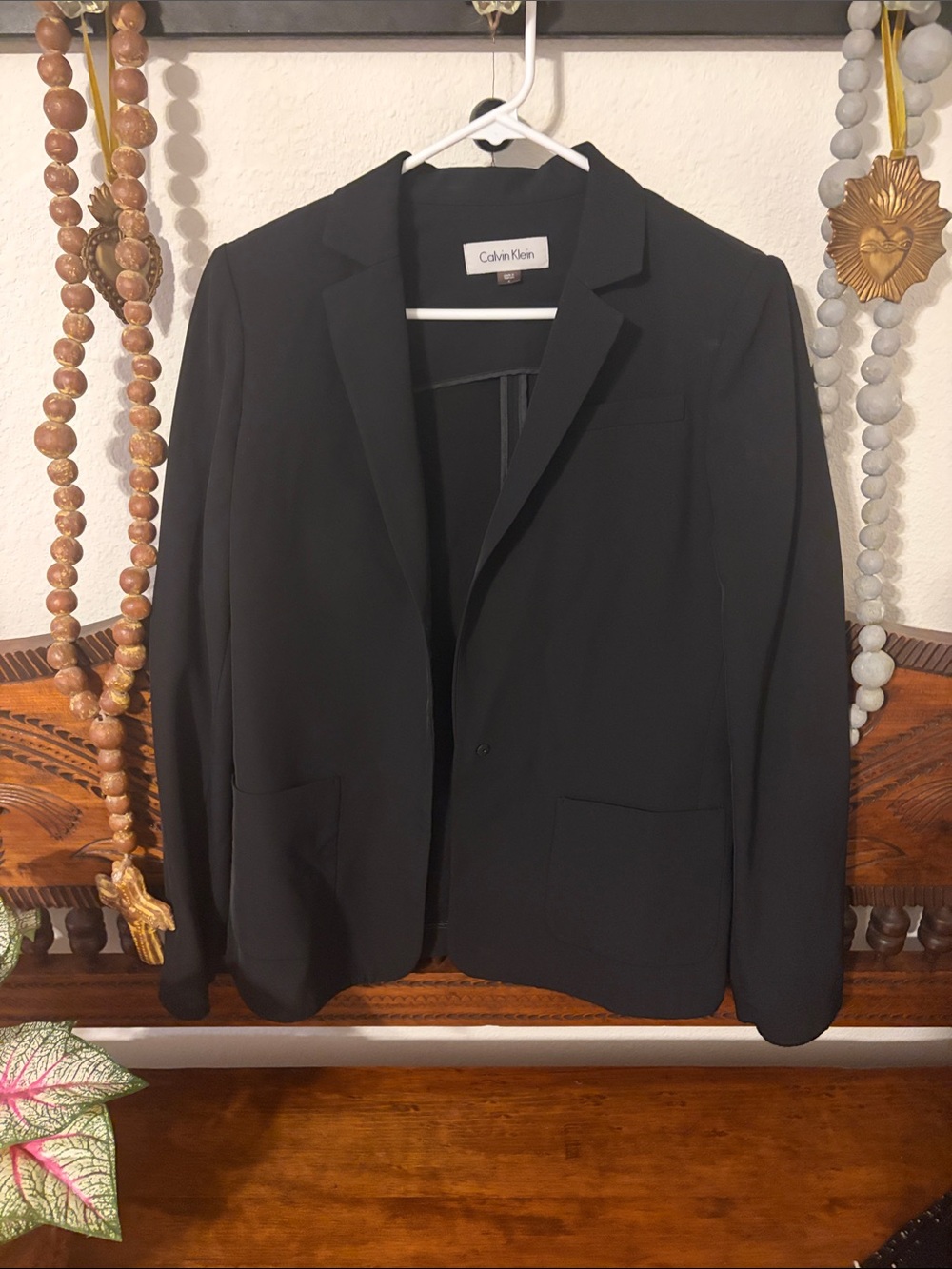 Calvin Klein Black Women's Single-Button Blazer